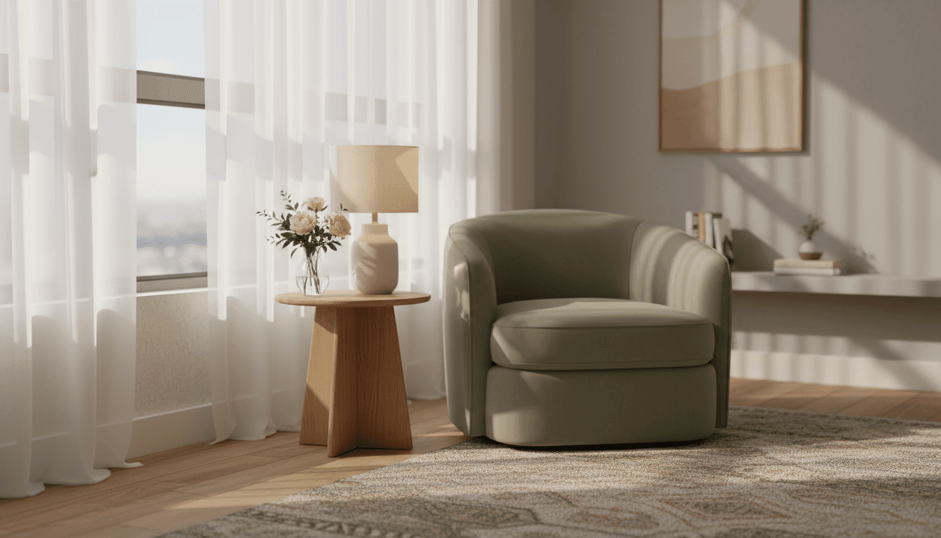 Warm, welcoming therapy office space with comfortable seating and natural light