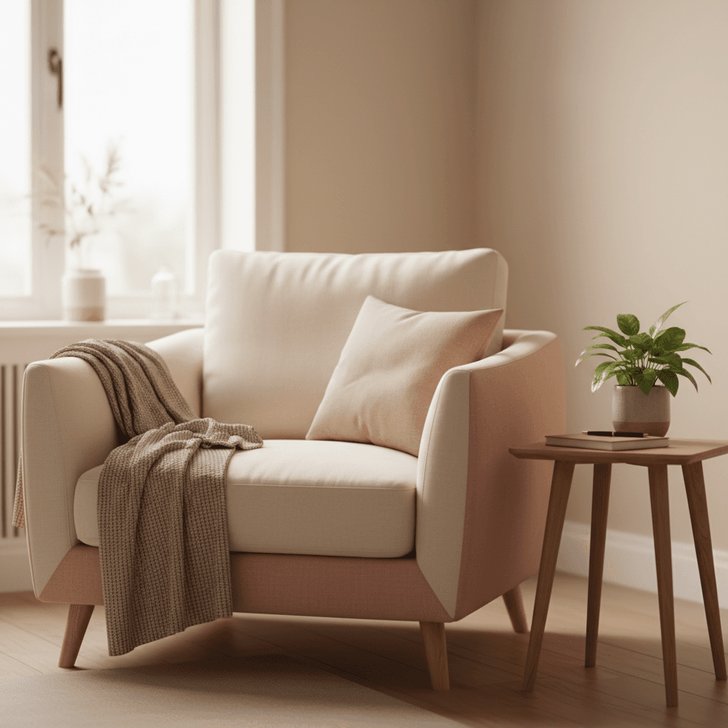 Warm therapy office with comfortable seating